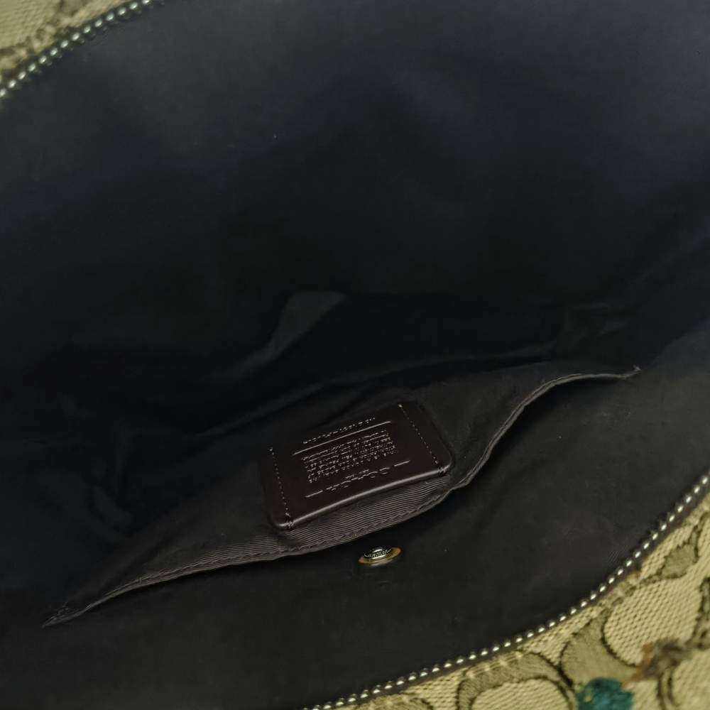 Coach Brown Patterned Shoulder Bag with Multicolor Straps - Picture 4 of 4